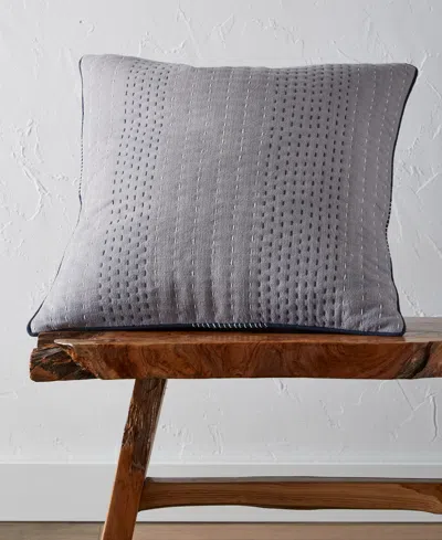 Oake Pick Stitch Decorative Pillow, 22" X 22", Exclusively At Macy's In Blue Combo