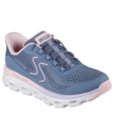 Skechers Hands Free Slip-ins Glide-step Sole Womens Slip-on Walking Shoes In Blue