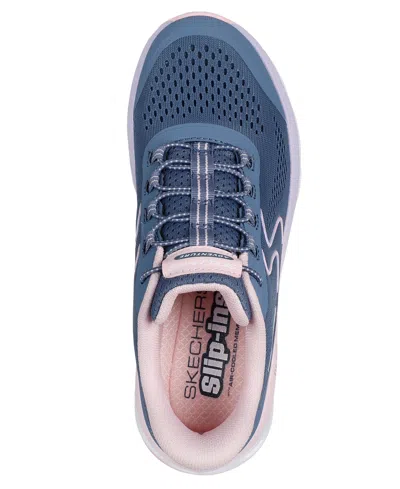 Skechers Hands Free Slip-ins Glide-step Sole Womens Slip-on Walking Shoes In Blue