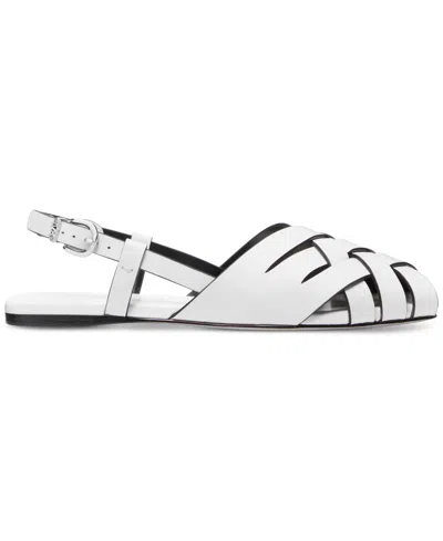 Michael Kors Irene Sling Flat In Optic White