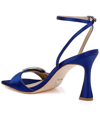 Badgley Mischka Judith Heeled Square-toe Sandals In Blue