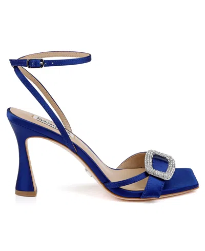 Badgley Mischka Judith Heeled Square-toe Sandals In Blue
