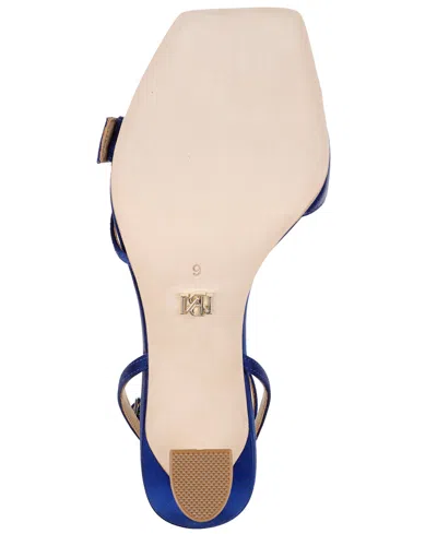 Badgley Mischka Judith Heeled Square-toe Sandals In Blue