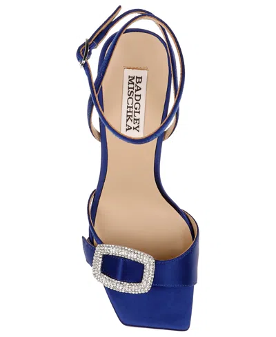 Badgley Mischka Judith Heeled Square-toe Sandals In Blue