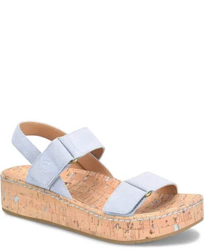 Born Women's Sloan Round Toe Wedge Sandals In Gray Nuvola