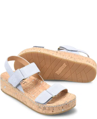 Born Women's Sloan Round Toe Wedge Sandals In Gray Nuvola