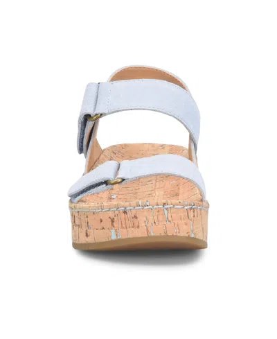 Born Women's Sloan Round Toe Wedge Sandals In Gray Nuvola