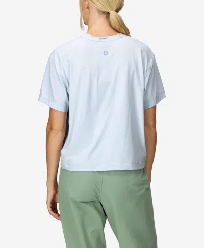 Marmot Women's Air Exchange Upf 50 Crew Short Sleeve Ribbed Collar T-shirts In White