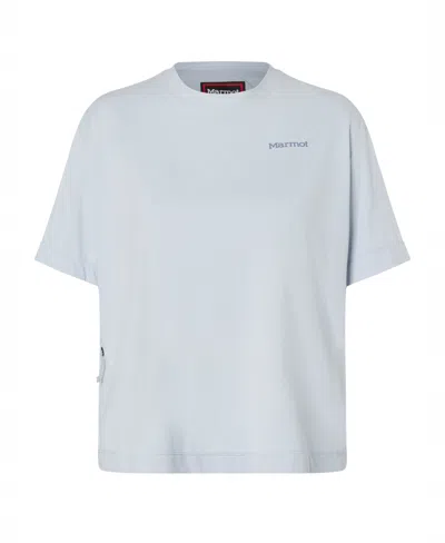 Marmot Women's Air Exchange Upf 50 Crew Short Sleeve Ribbed Collar T-shirts In White