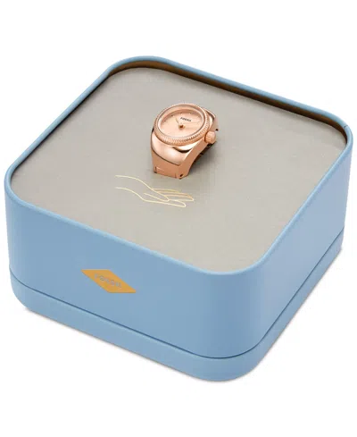 Fossil Women's Ring Watch Two-hand Rose Gold-tone Stainless Steel Bracelet Watch, 15mm In Gold / Gold Tone / Rose / Rose Gold / Rose Gold Tone