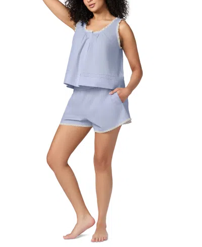 Gap Women's 2-pc Cotton Short Eyelet Pajama Set In Blue
