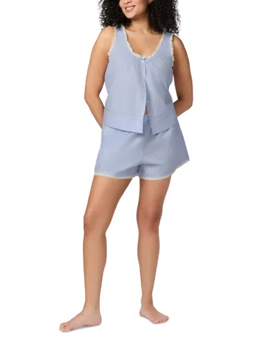 Gap Women's 2-pc Cotton Short Eyelet Pajama Set In Blue
