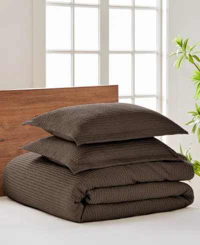 Levtex Cloud Waffle Textured 2-pc. Duvet Cover Set, Twin/twin Xl In Cocoa