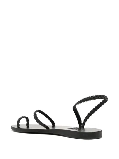 Ancient Greek Sandals Eleftheria Braided Leather Sandals In Black