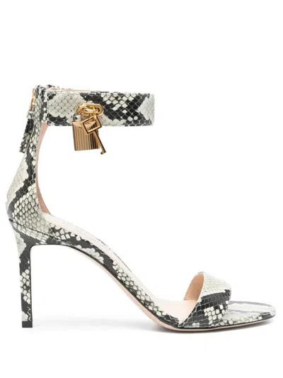 Tom Ford 90mm Padlock Sandals In Animal Print