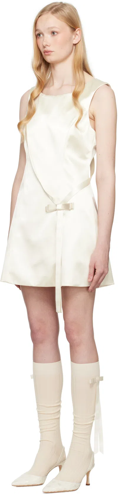 Sandy Liang Ssense Exclusive Bridal Capsule Olga Minidress In White