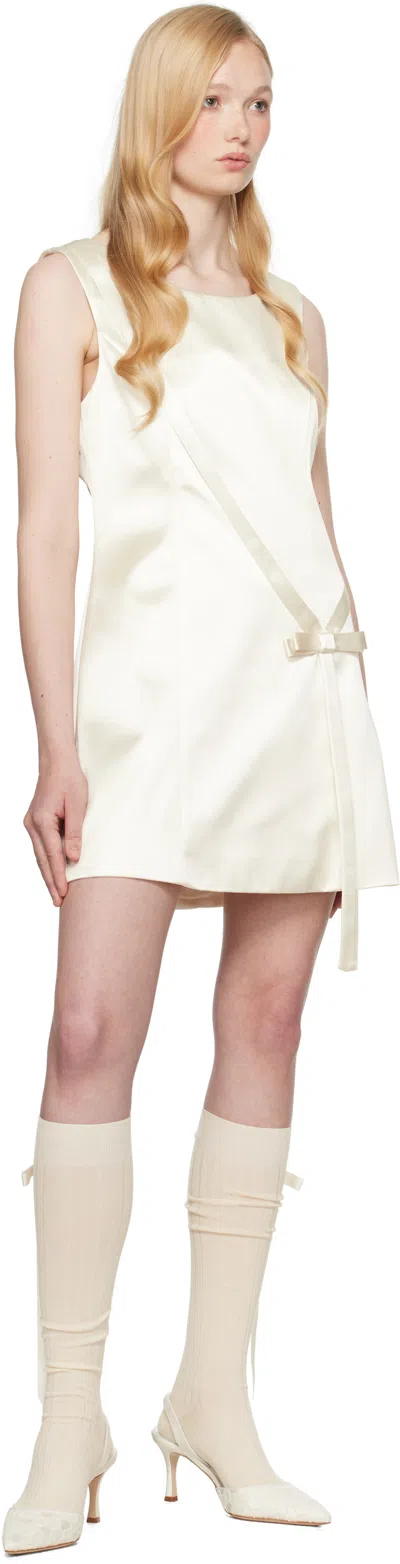 Sandy Liang Ssense Exclusive Bridal Capsule Olga Minidress In White