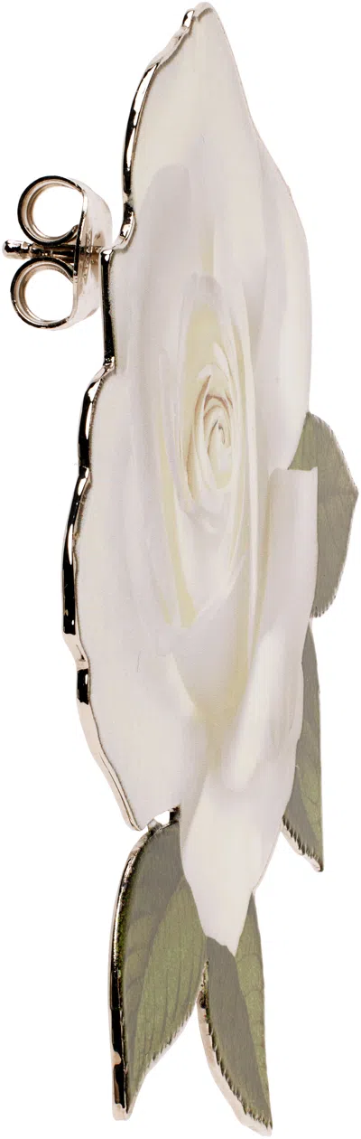 D'heygere Ssense Exclusive Bridal Capsule Rose Print Single Earring In Brass