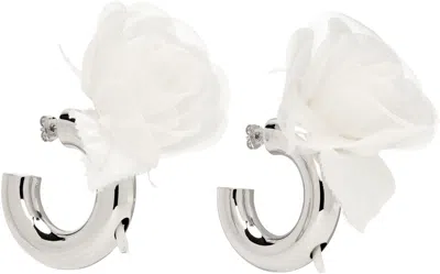 D'heygere Ssense Exclusive Bridal Capsule Flower Hoop Earrings In Silver/yellow