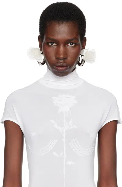 D'heygere Ssense Exclusive Bridal Capsule Flower Hoop Earrings In Silver/yellow