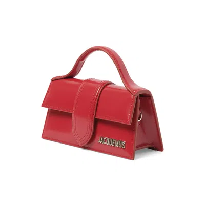 Jacquemus Rectangular Smooth Top Handle Shoulder Bag In Red