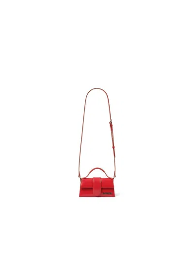Jacquemus Rectangular Smooth Top Handle Shoulder Bag In Red