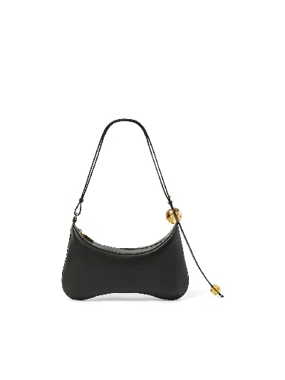 Jacquemus Le Bisou Perle Smooth Leather Bag In Black
