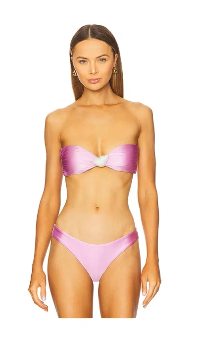 L*space Lspace Luminescent Strapless Bikini Top In Mauve