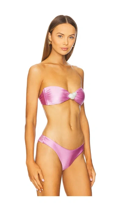 L*space Lspace Luminescent Strapless Bikini Top In Mauve