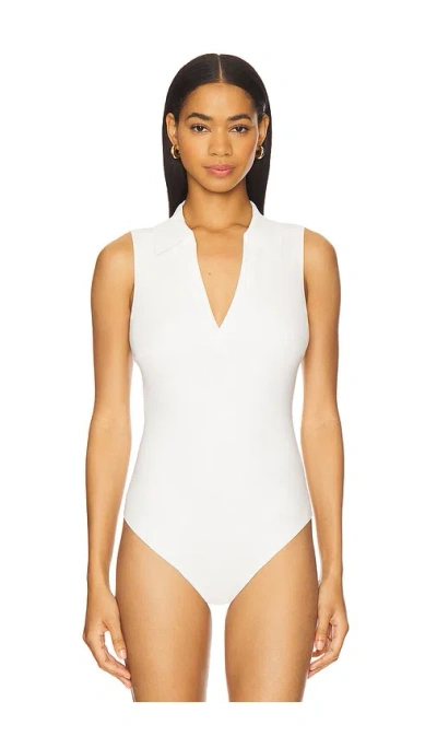 Commando Sleeveless V-neck Bodysuit In White