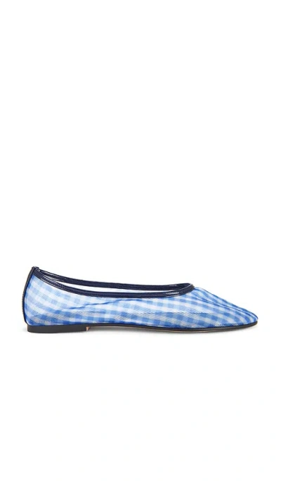 Steve Madden Meadow Flats In Blue Gingham