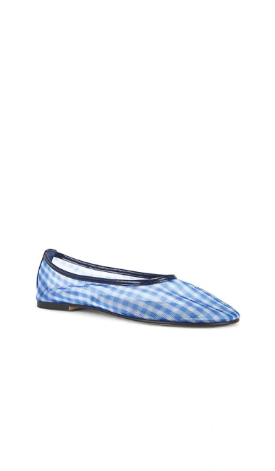 Steve Madden Meadow Flats In Blue Gingham