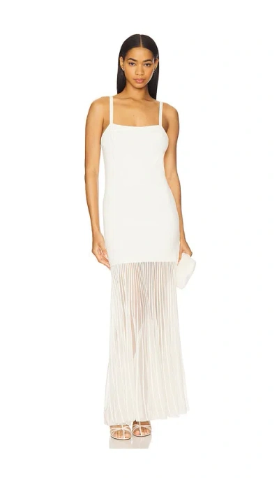 Nicholas Lyra Milano Stitch Maxi Dress In Ivory White In White