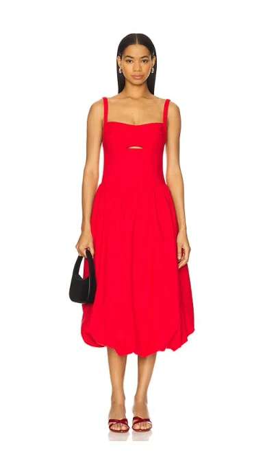 Astr The Label Jevi Sleeveless Bubble Midi Dress In Red