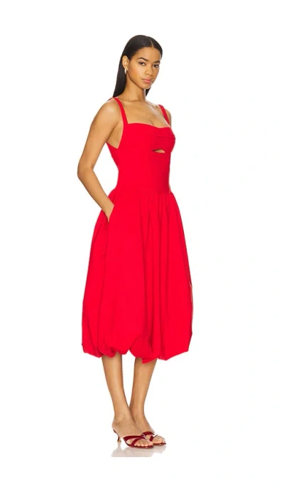 Astr The Label Jevi Sleeveless Bubble Midi Dress In Red