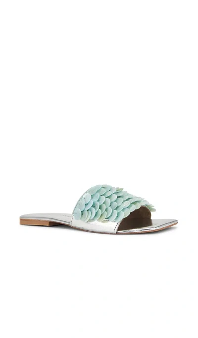 Jeffrey Campbell Fishy Slide Sandal In Blue Silver Combo