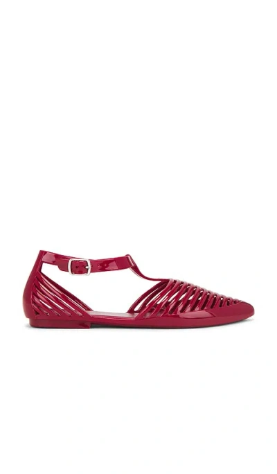 Jeffrey Campbell Squeaky Jelly Flat In Red Cherry