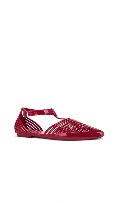 Jeffrey Campbell Squeaky Jelly Flat In Red Cherry