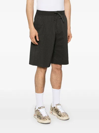 Maison Kitsuné Elasticated Bermuda Shorts In Gray