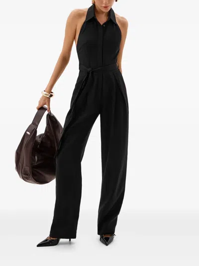 Annafoxy Belted Jumpsuit In Black