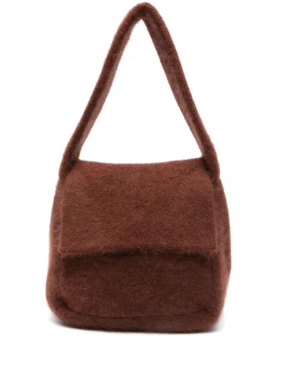 Aya Muse Textured Shoulder Bag In Brown