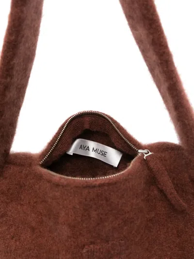 Aya Muse Textured Shoulder Bag In Brown