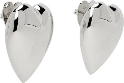 D'heygere Ssense Exclusive Bridal Capsule 'just Married' Heart Earrings In Brass