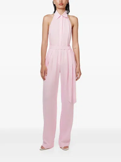 Annafoxy Halterneck Design Jumpsuit In Pink