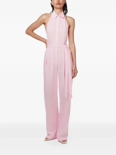 Annafoxy Halterneck Design Jumpsuit In Pink