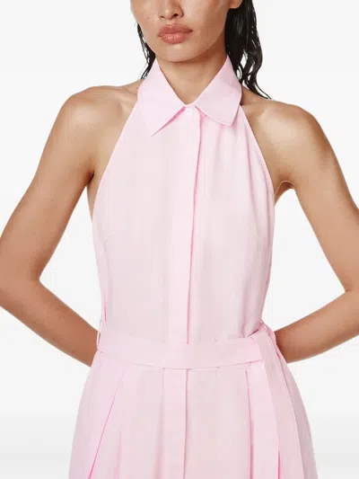 Annafoxy Halterneck Design Jumpsuit In Pink