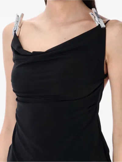 Coperni Draped Neckline Gala Dress In Black