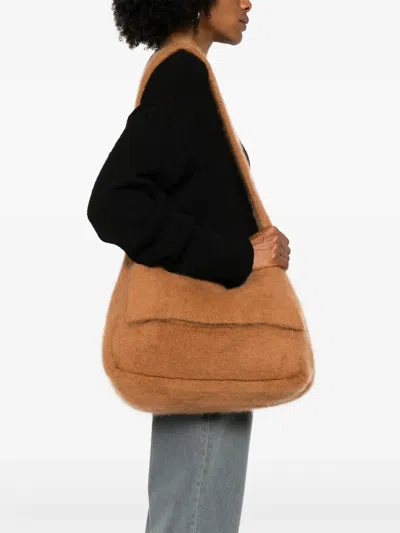 Aya Muse Textured Shoulder Bag In Brown