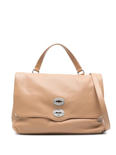 Zanellato Postina Daily Medium Leather Handbag In Beige