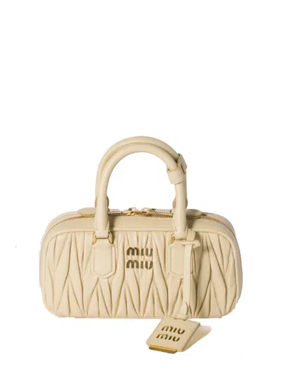 Miu Miu Off-white Arcadie Handbag In Off White